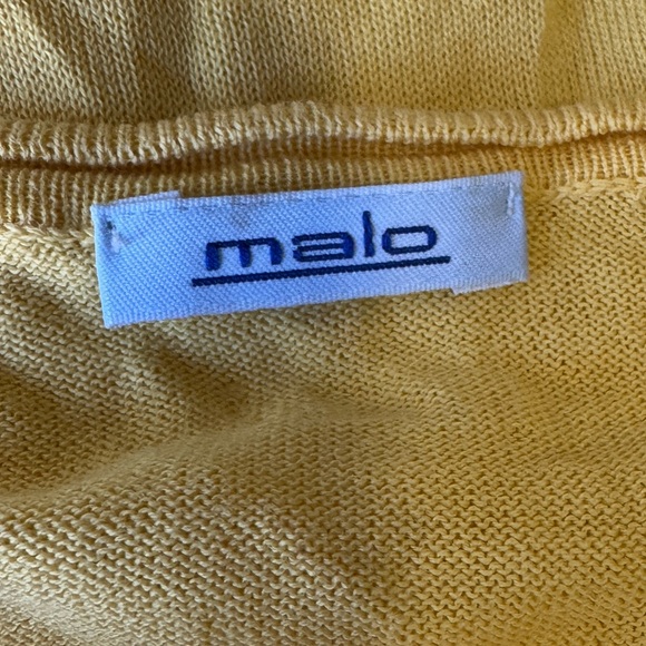 Malo 100% Cotton Yellow Button-Up Cardigan Sweater Sz M - Picture 9 of 14